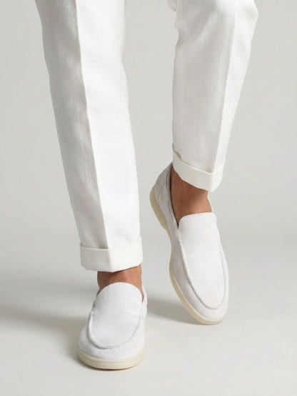 Mocasines de Ante Premium Blanco | Luna Bellucci