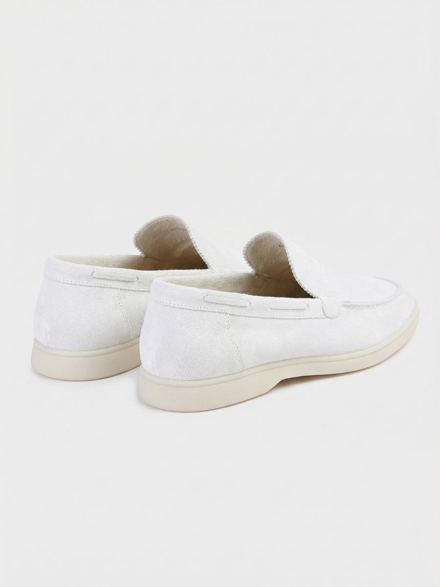 Mocasines de Ante Premium Blanco | Luna Bellucci