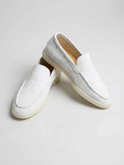 Mocasines de Ante Premium Blanco | Luna Bellucci