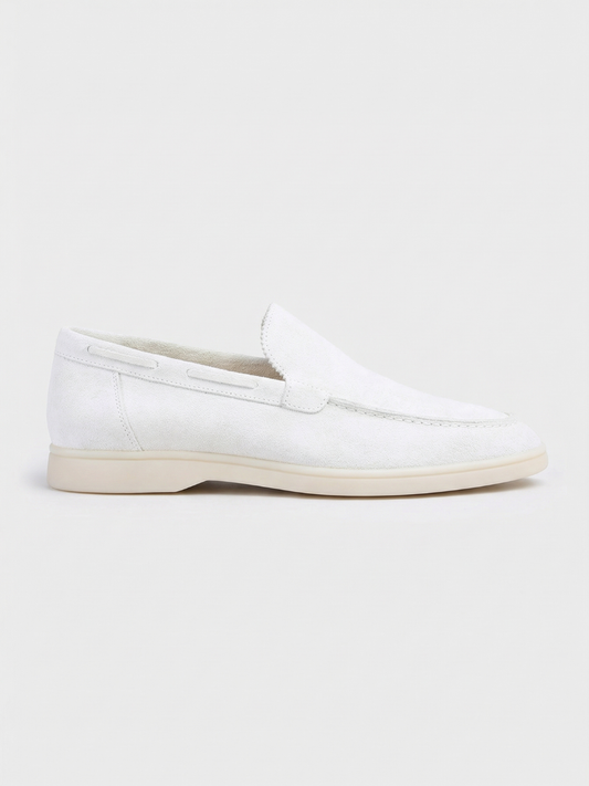 Mocasines de Ante Premium Blanco | Luna Bellucci