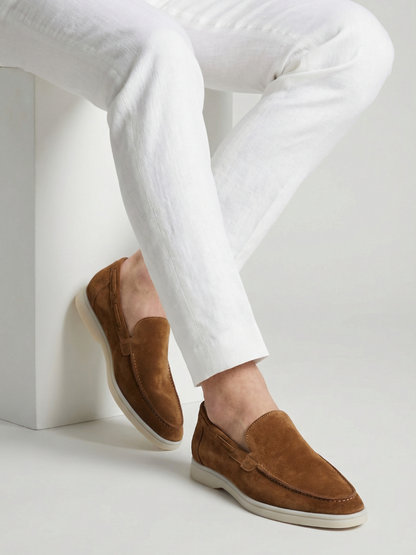 Mocasines de Ante Premium Caramelo | Luna Bellucci