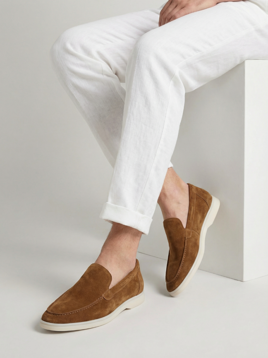 Mocasines de Ante Premium Caramelo | Luna Bellucci