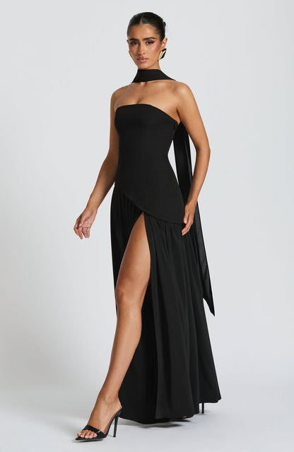 Aria – Sculpted Strapless Flow Maxi Dress