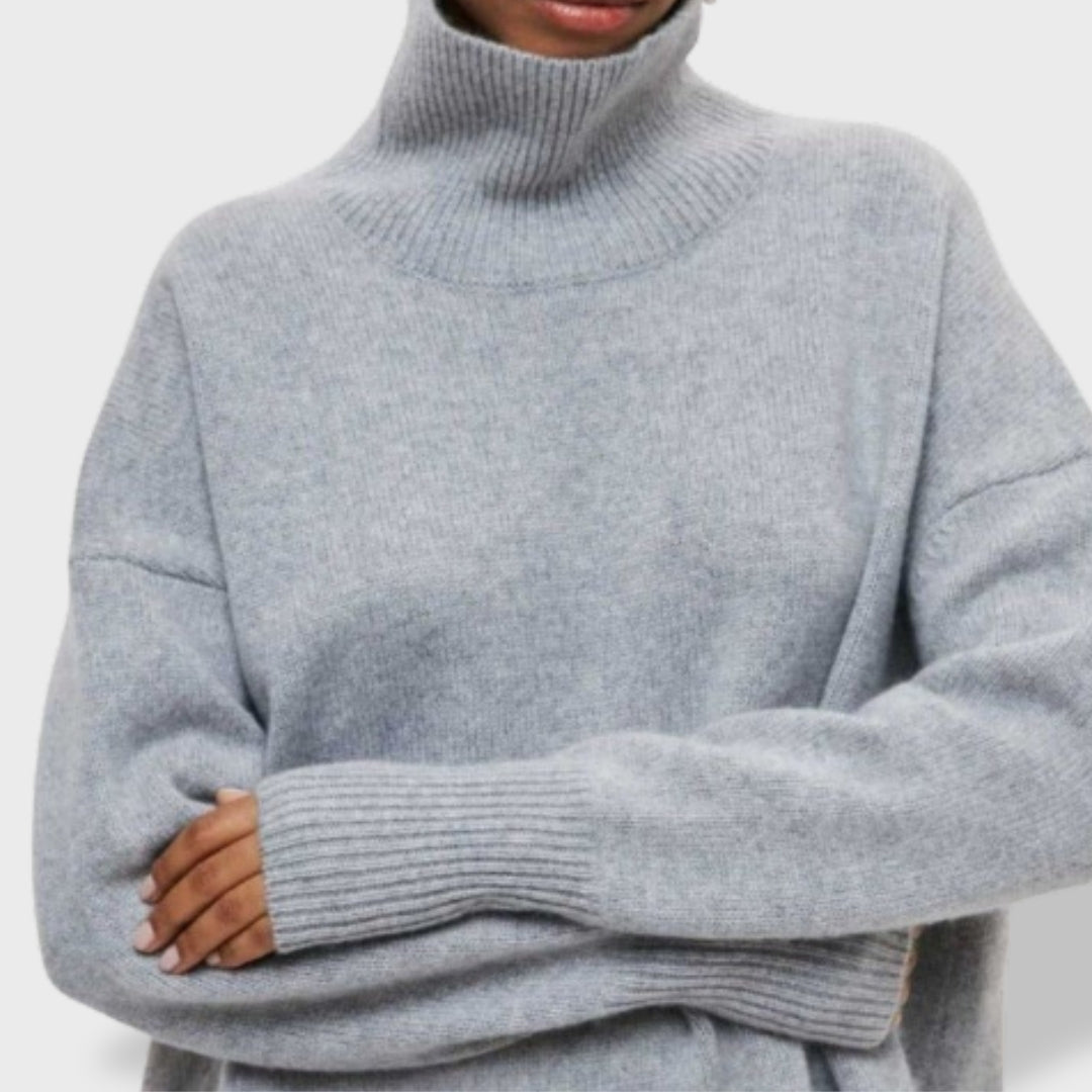 Isabel | Jersey básico de cuello cisne para mujer, suave y versátil.