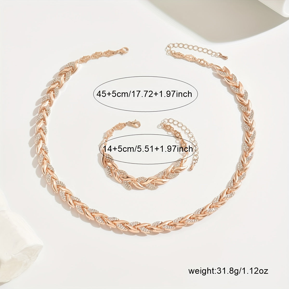 Set de joyas espiga de cristal
