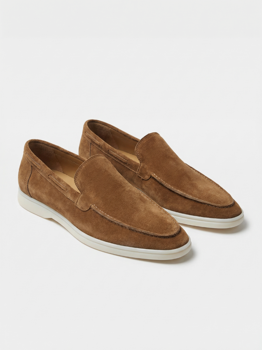 Mocasines de Ante Premium Caramelo | Luna Bellucci