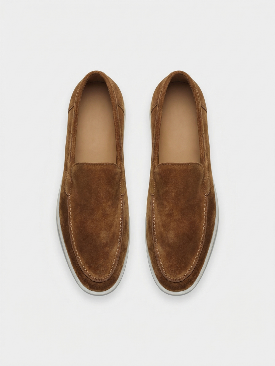 Mocasines de Ante Premium Caramelo | Luna Bellucci