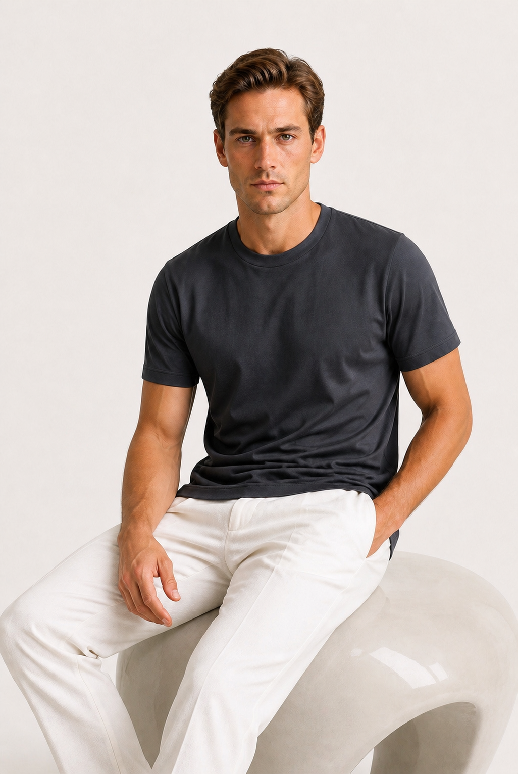 Alessio | Camiseta de Algodón Mercerizado Gris