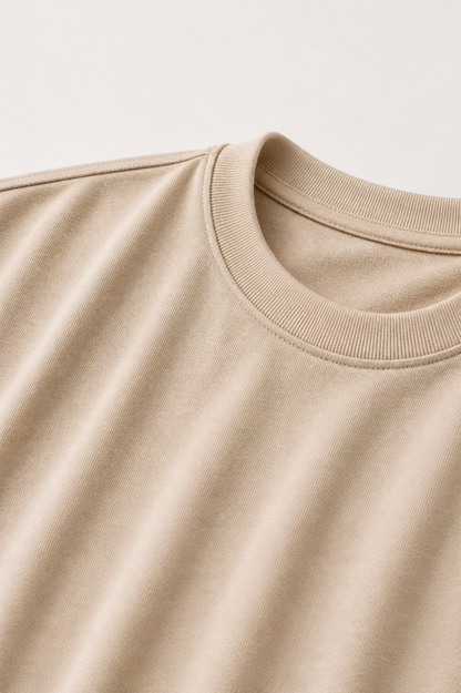 Alessio | Camiseta de Algodón Mercerizado Arena