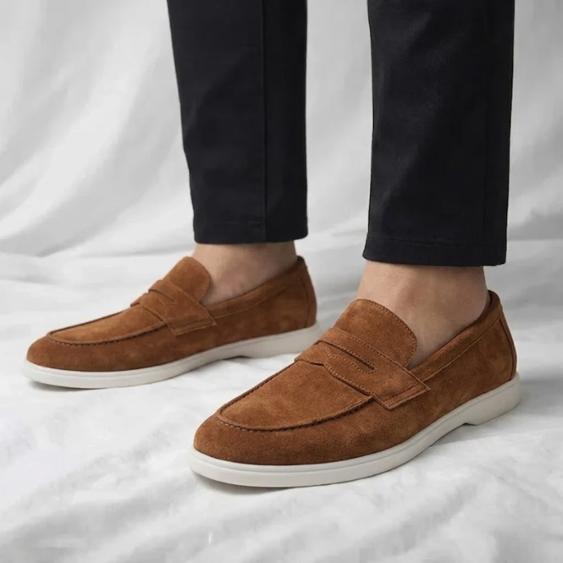 Florence – Mocasines de Ante para hombre en color Marrón