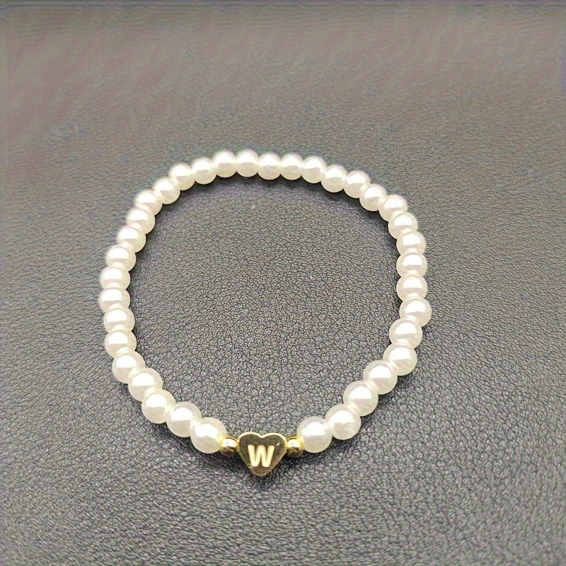 Pulsera chic con inicial de corazón (A–Z)
