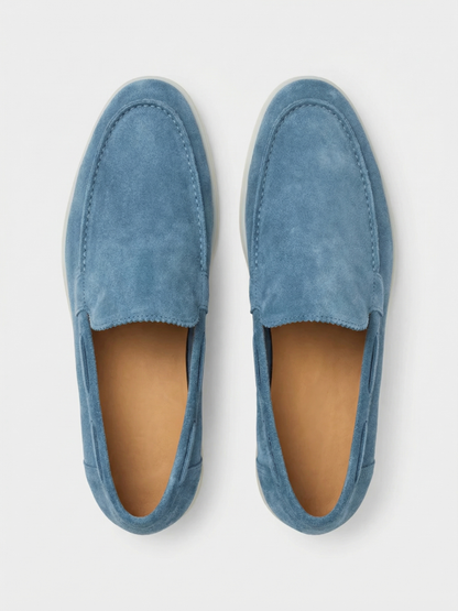 Mocasines de Ante Premium Azul Zafiro | Luna Bellucci