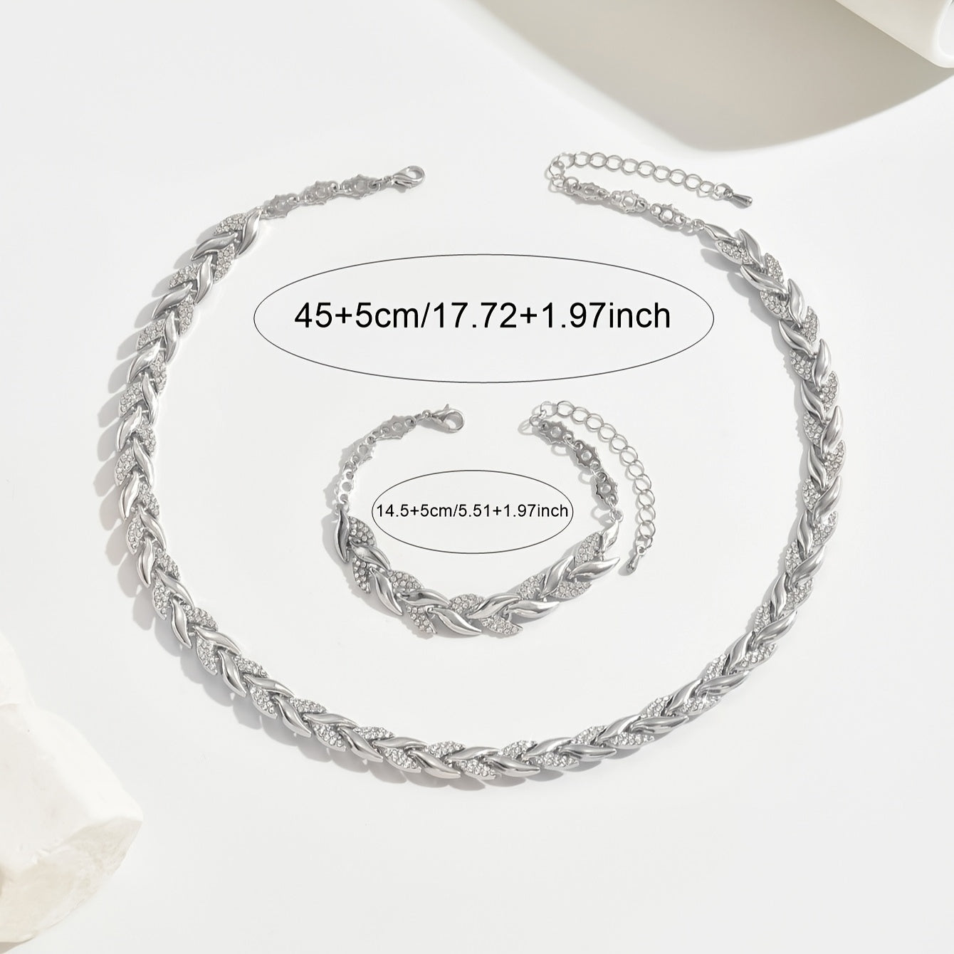 Set de joyas espiga de cristal