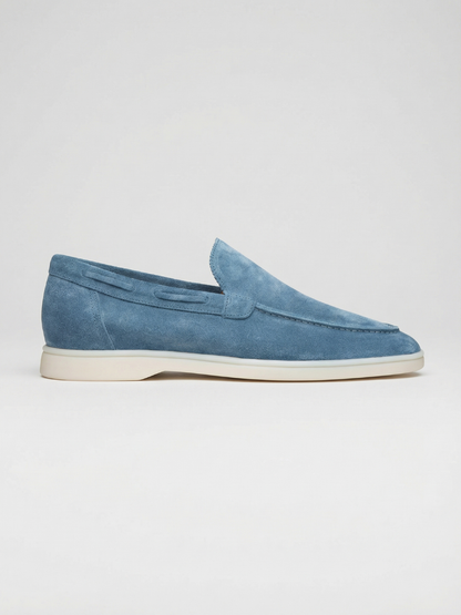 Mocasines de Ante Premium Azul Zafiro | Luna Bellucci