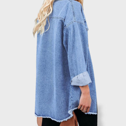 María Chaqueta vaquera oversize para mujer con botones y bolsillos