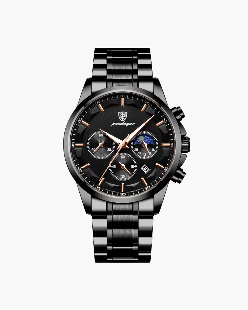 Vittorio | Reloj Cronógrafo de Acero en gris y negro | Luna Bellucci
