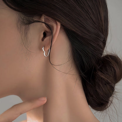Pendientes dorados de acero inoxidable con forma de corazón
