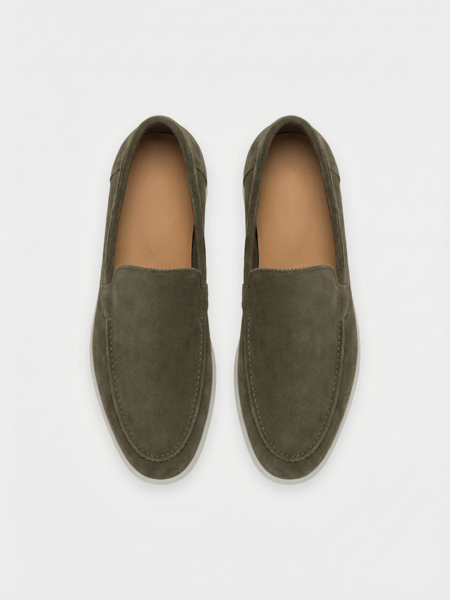 Mocasines de Ante Premium Oliva | Luna Bellucci