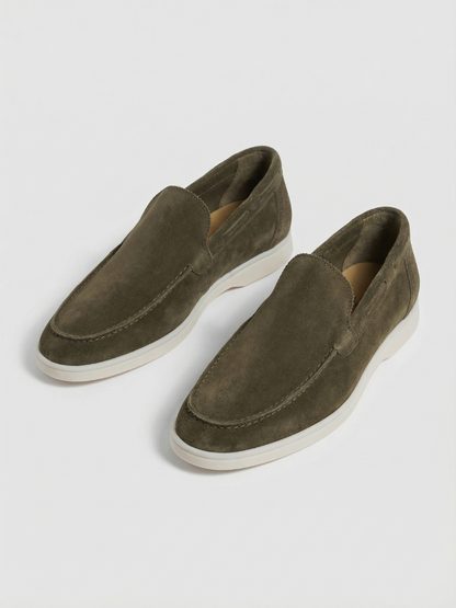 Mocasines de Ante Premium Oliva | Luna Bellucci