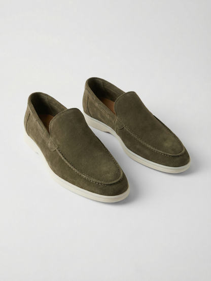 Mocasines de Ante Premium Oliva | Luna Bellucci