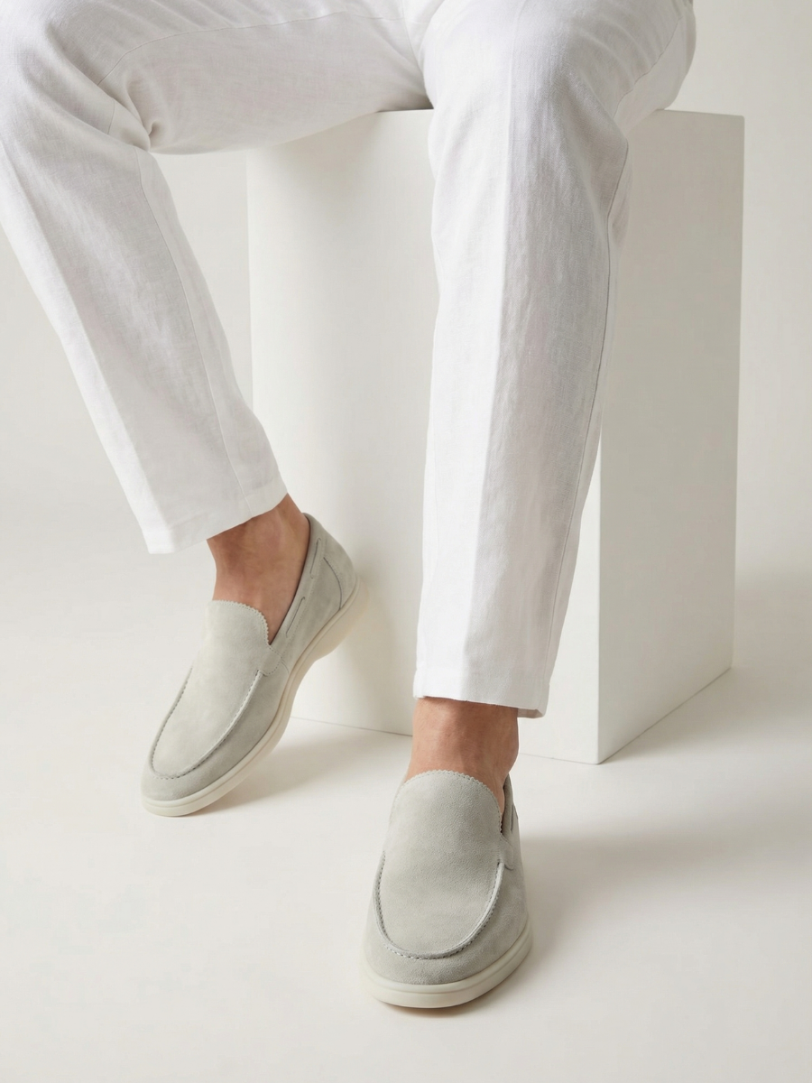 Mocasines de Ante Premium Verde Casual | Luna Bellucci