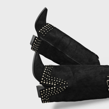 Botines de Tacón con Tachuelas Elegantes