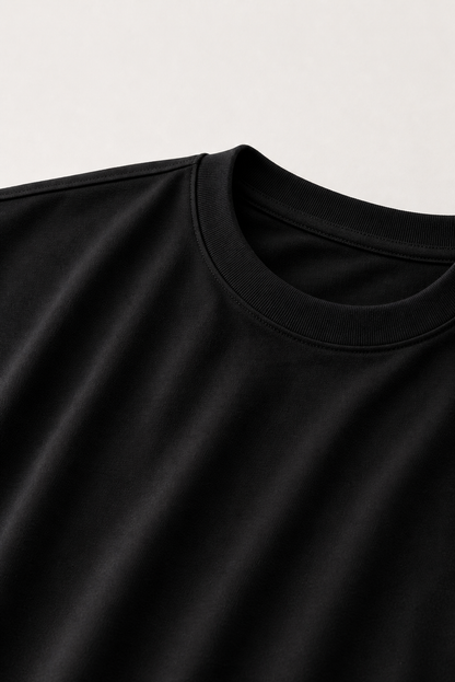 Alessio | Camiseta de Algodón Mercerizado Negra