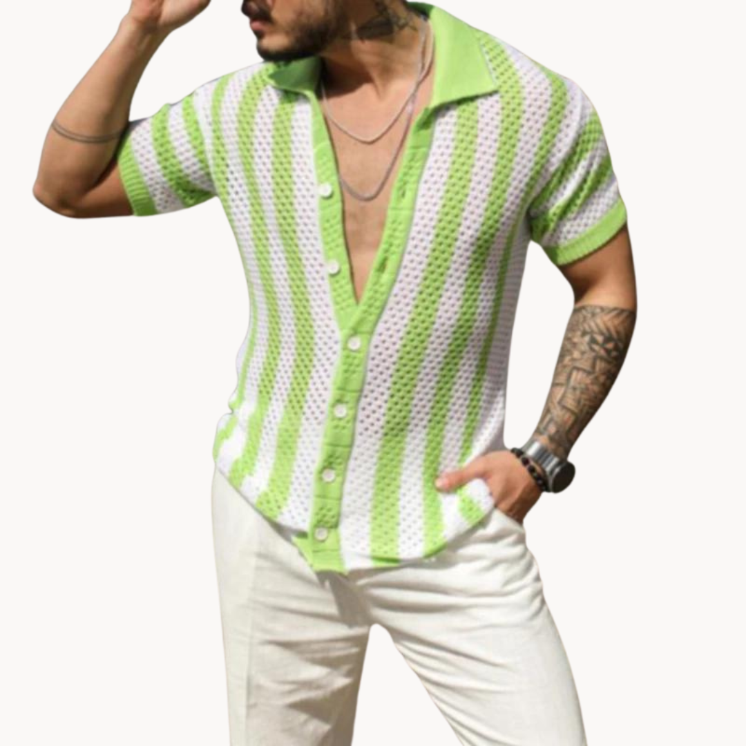 Polo Franz con Botones y Estilo Crochet