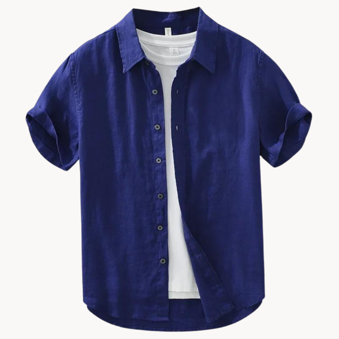 Camisa Modena de Lino Manga Corta