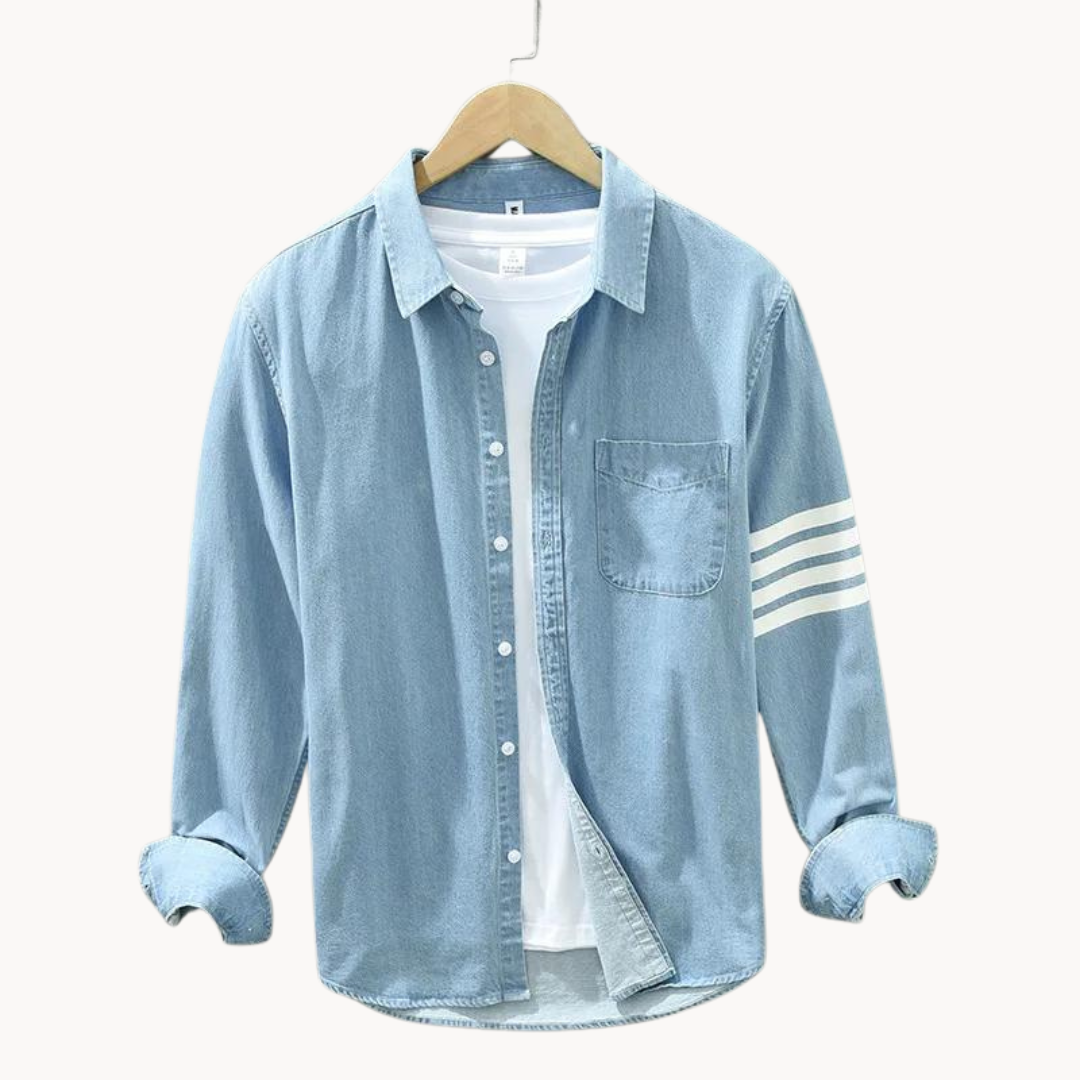 Camisa Denim con Cuello Clásico
