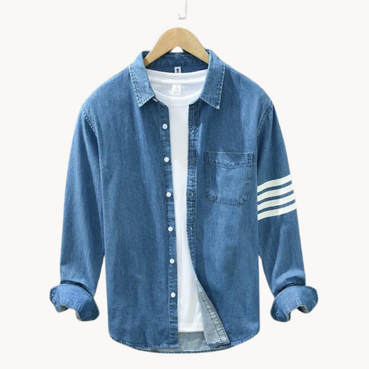 Camisa Denim con Cuello Clásico