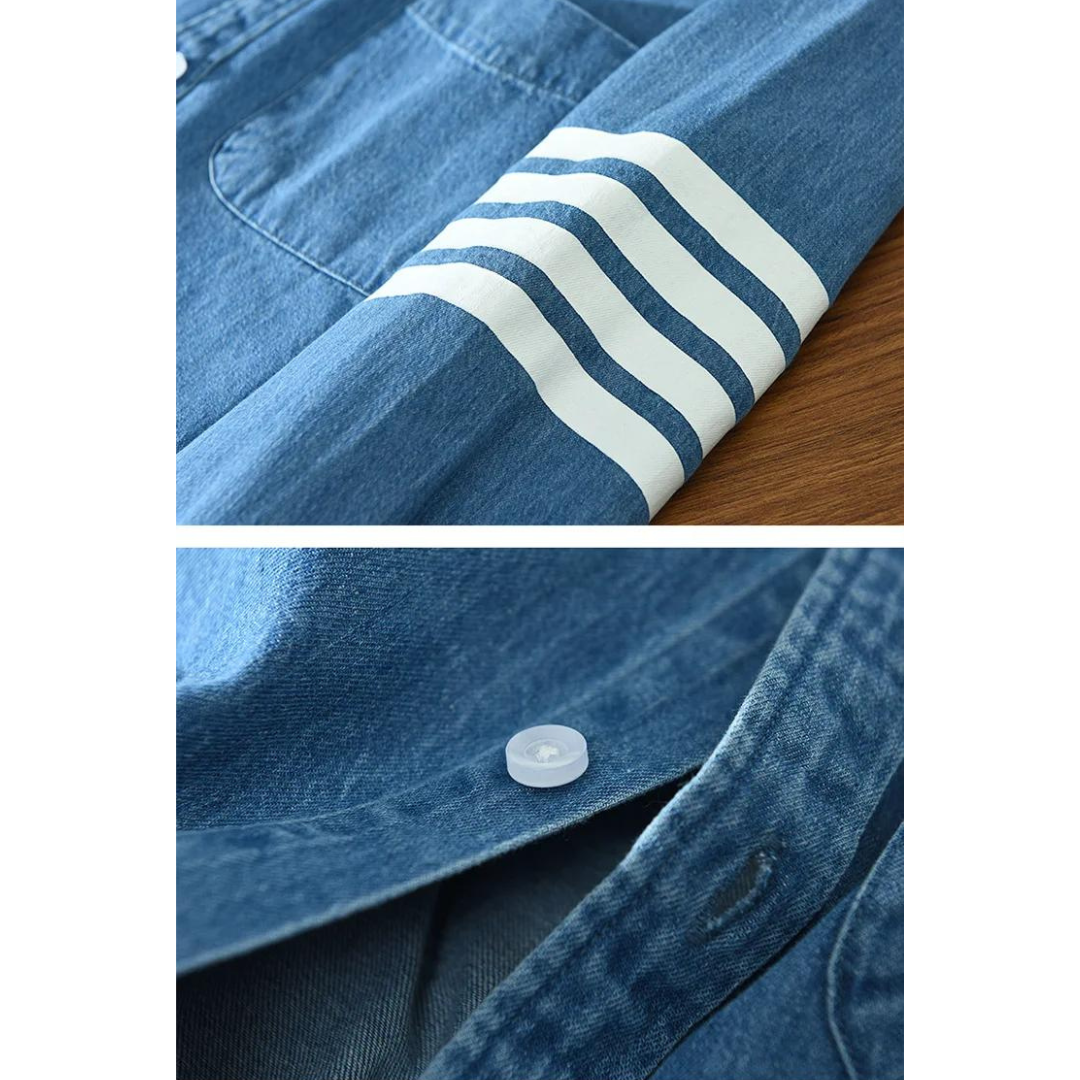 Camisa Denim con Cuello Clásico