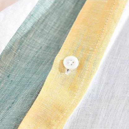 Camisa Seascape a rayas de lino con botones