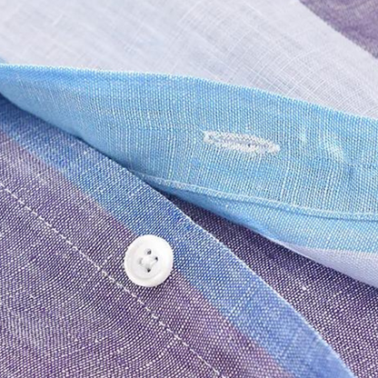 Camisa Seascape a rayas de lino con botones