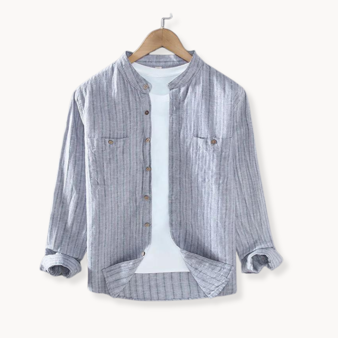 Camisa Conall de Lino y Algodón con Botones