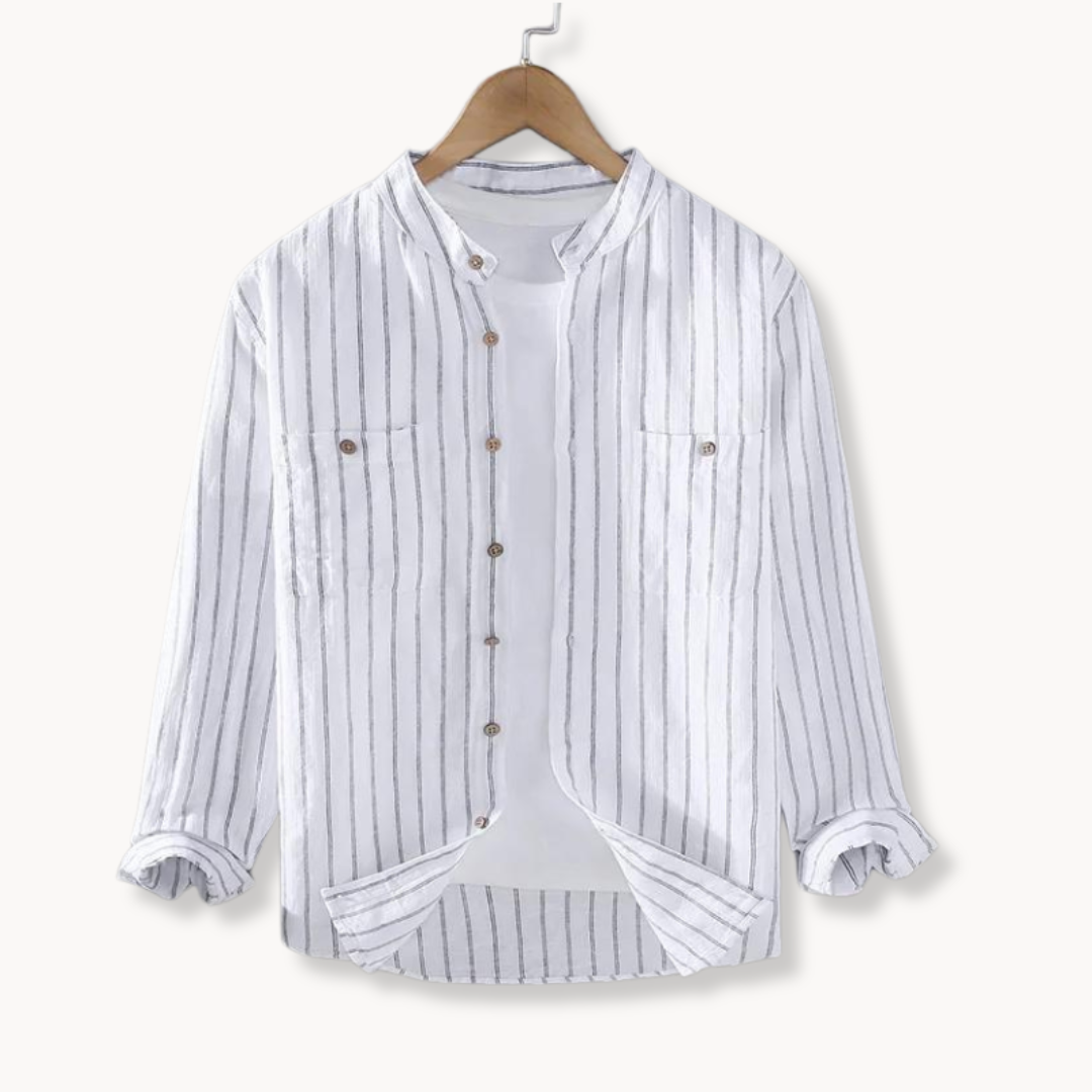 Camisa Conall de Lino y Algodón con Botones