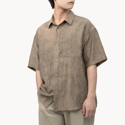 Camisa Sundeck de Lino Suave con Cuello Campestre
