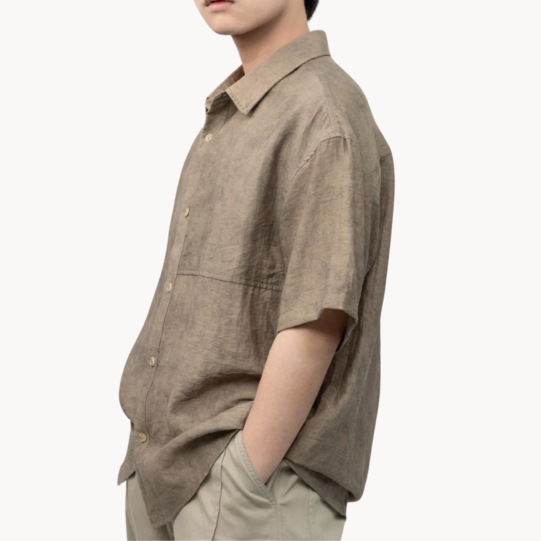 Camisa Sundeck de Lino Suave con Cuello Campestre