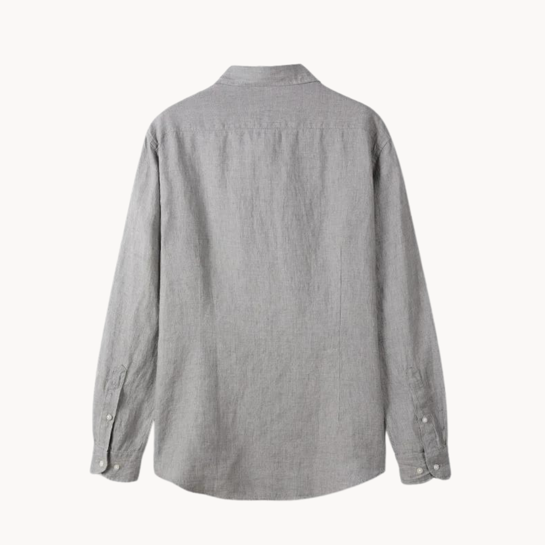 Camisa Sartorial de lino y algodón con cuello italiano