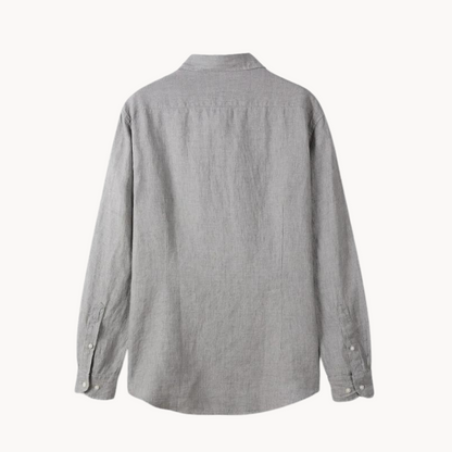 Camisa Sartorial de lino y algodón con cuello italiano