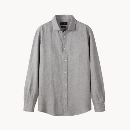 Camisa Sartorial de lino y algodón con cuello italiano