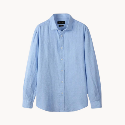 Camisa Sartorial de lino y algodón con cuello italiano