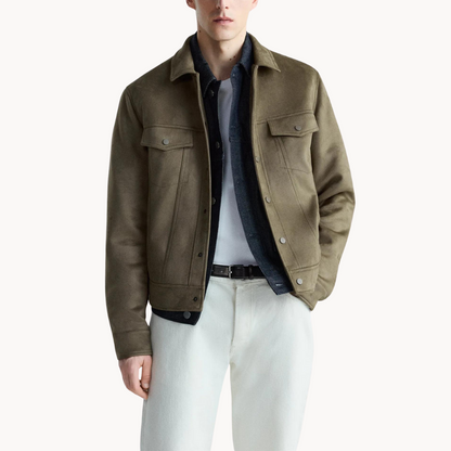 Chaqueta de ante Amos con botones a presión