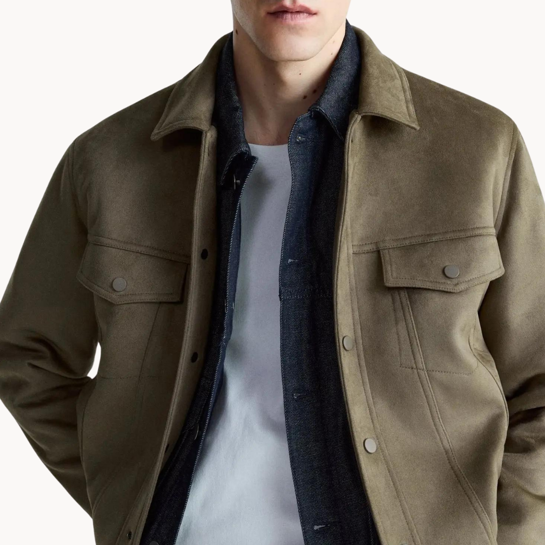 Chaqueta de ante Amos con botones a presión