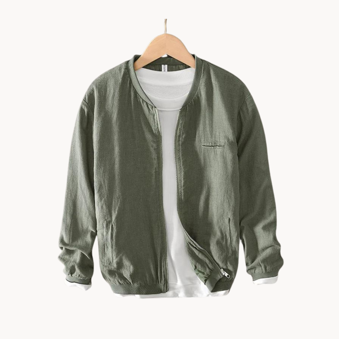 Chaqueta bomber de mezcla de lino Ole