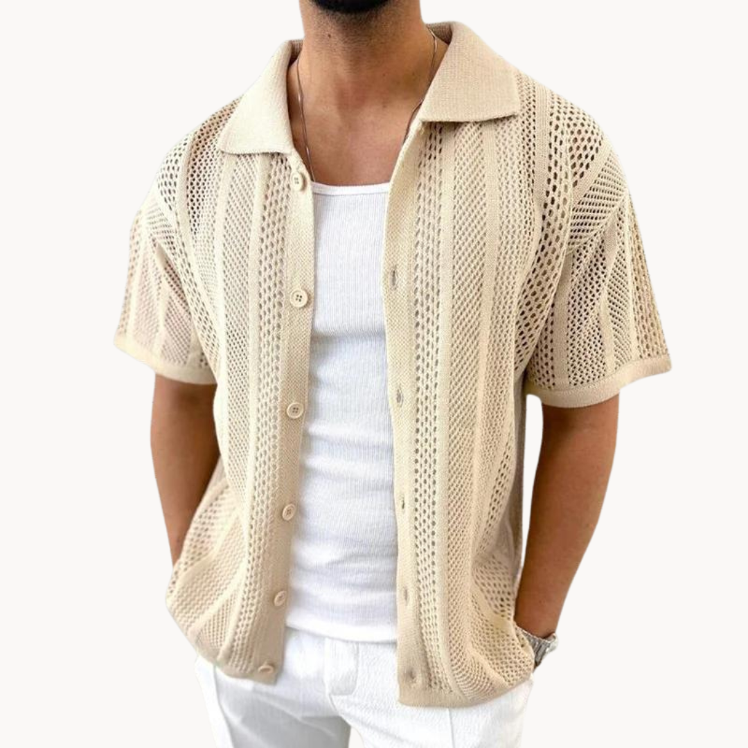 Camisa de Crochet de Manga Corta Davide