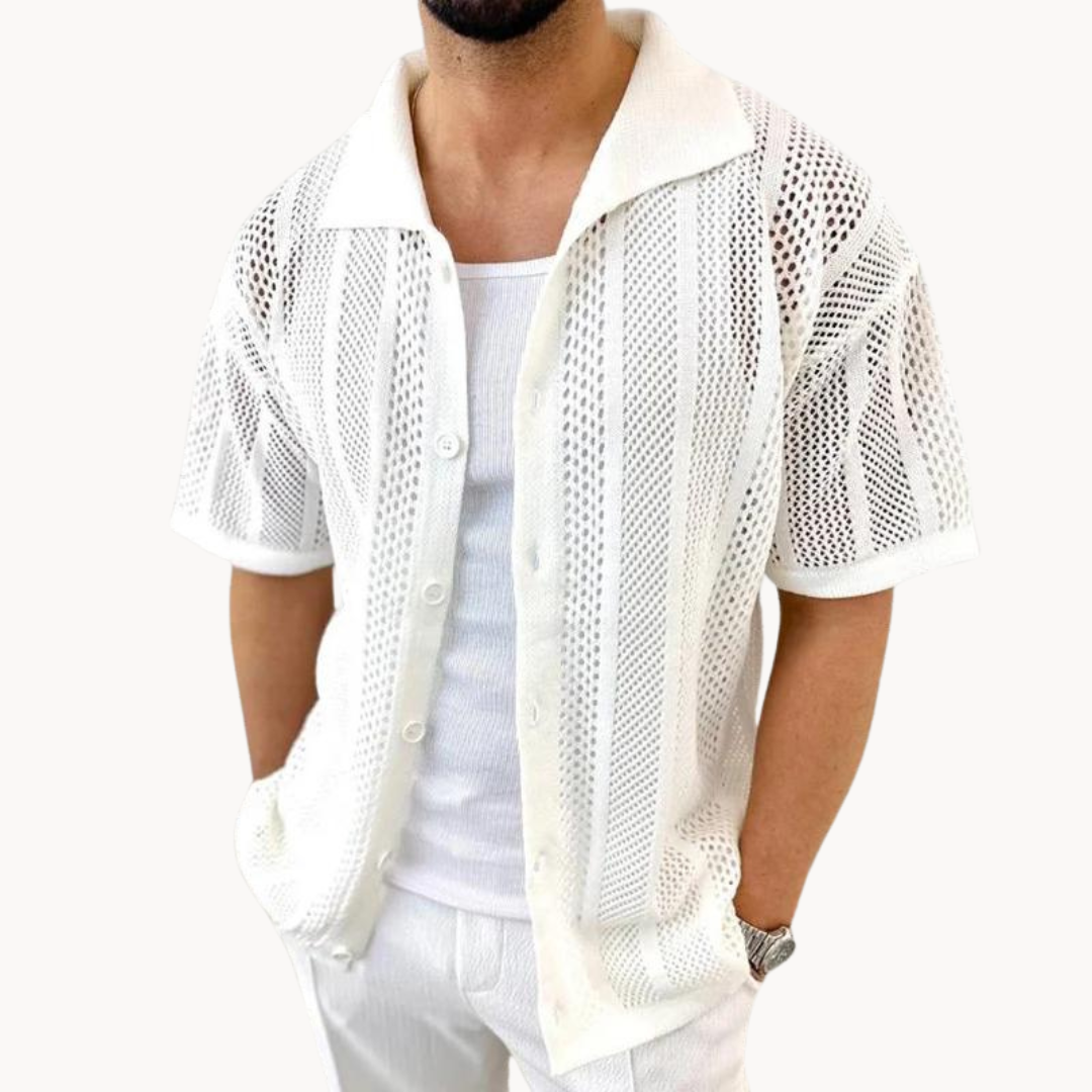 Camisa de Crochet de Manga Corta Davide