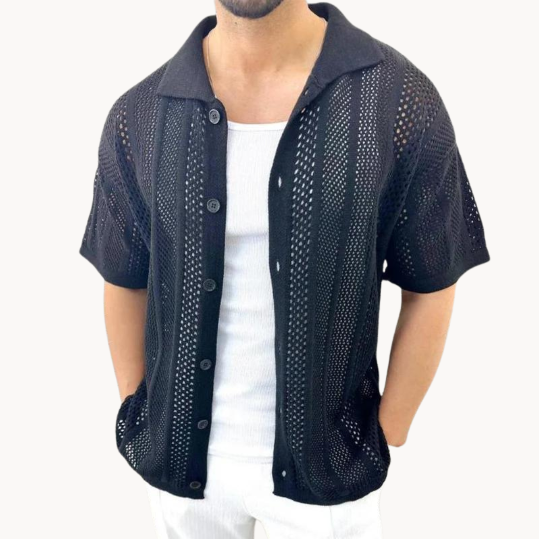 Camisa de Crochet de Manga Corta Davide