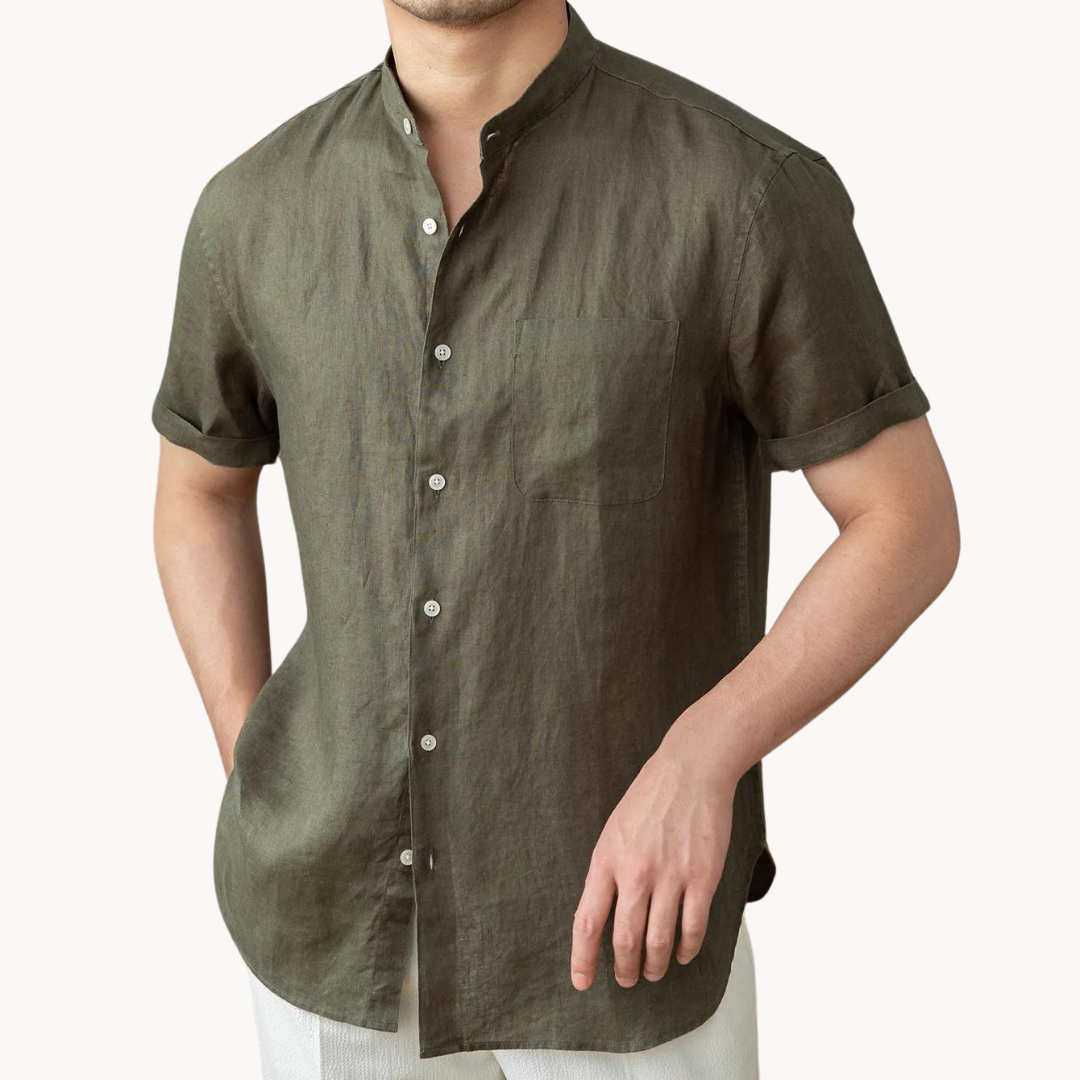 Camisa Teo con botones y cuello mao