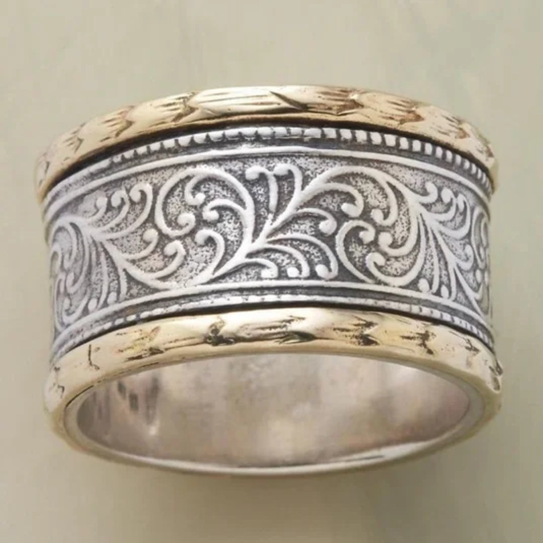 Anillo vintage en oro y plata